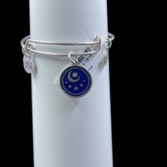 Alex And Ani Moon Stars Bracelet Silver Blue Druzy Celestial Boho Spiritual - Picture 4 of 7